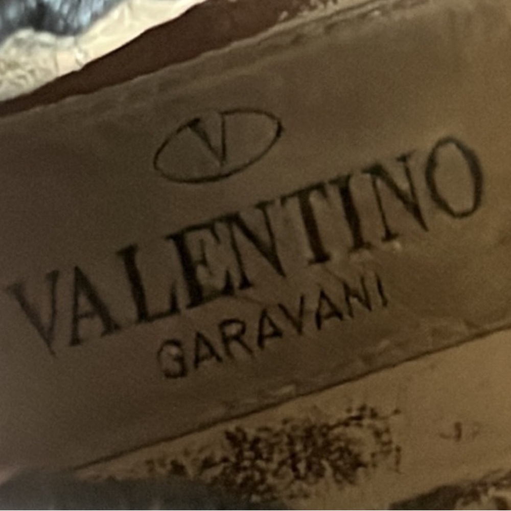 Authentic Valentino luxury designer black leather bow ballet flats sz 7 Euro 37 - Picture 3 of 12